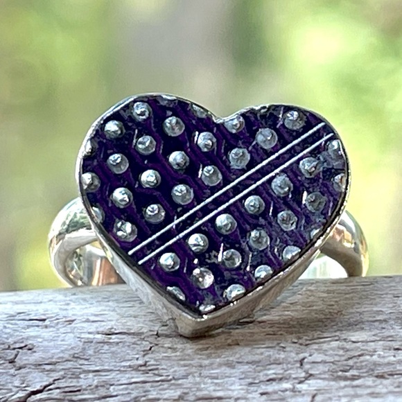 Heart Shaped USB Circuit Board Computer Chip 925 Ring | sz 7 - Picture 1 of 12